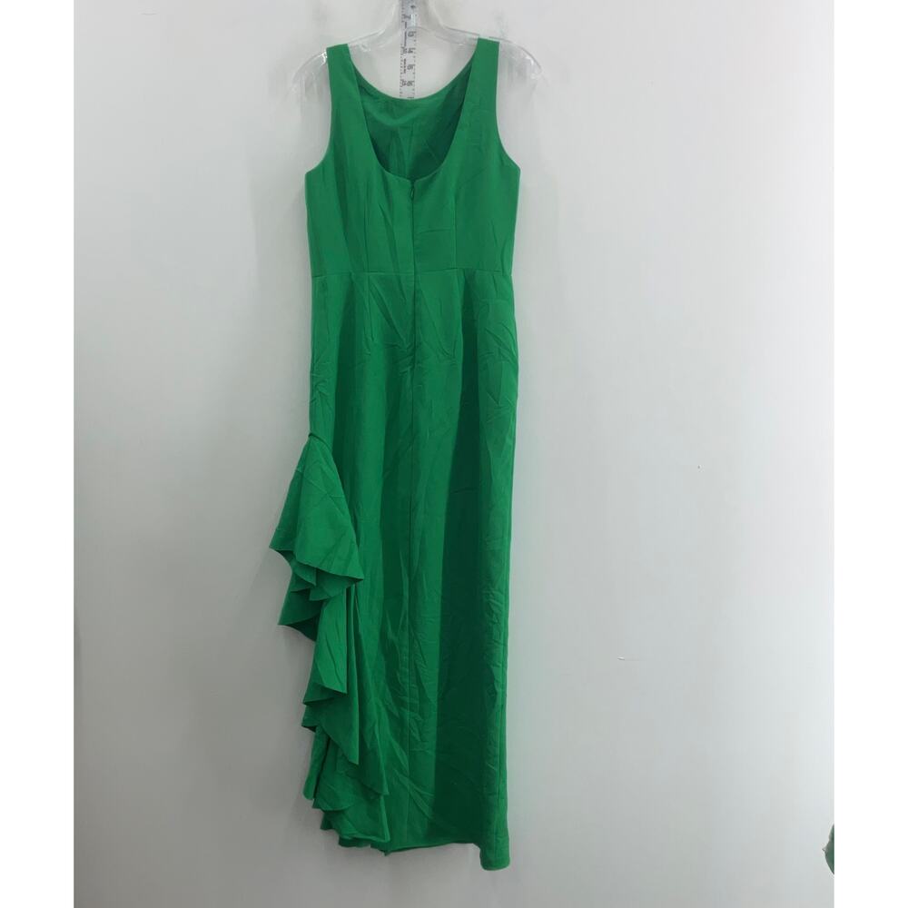 Green Ruffle-Side Sleeveless Dress - Picture 2 of 5